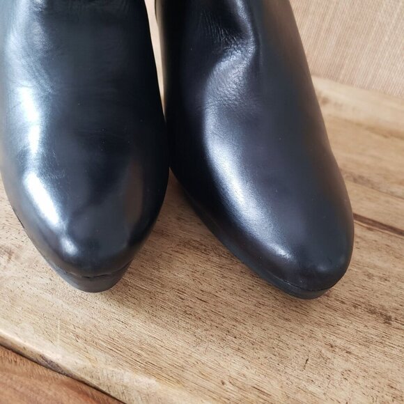 Gianfranco Ferré Black Leather High Heel Fur Lined Fold Over Moto Boots EU 37 - Picture 6 of 15